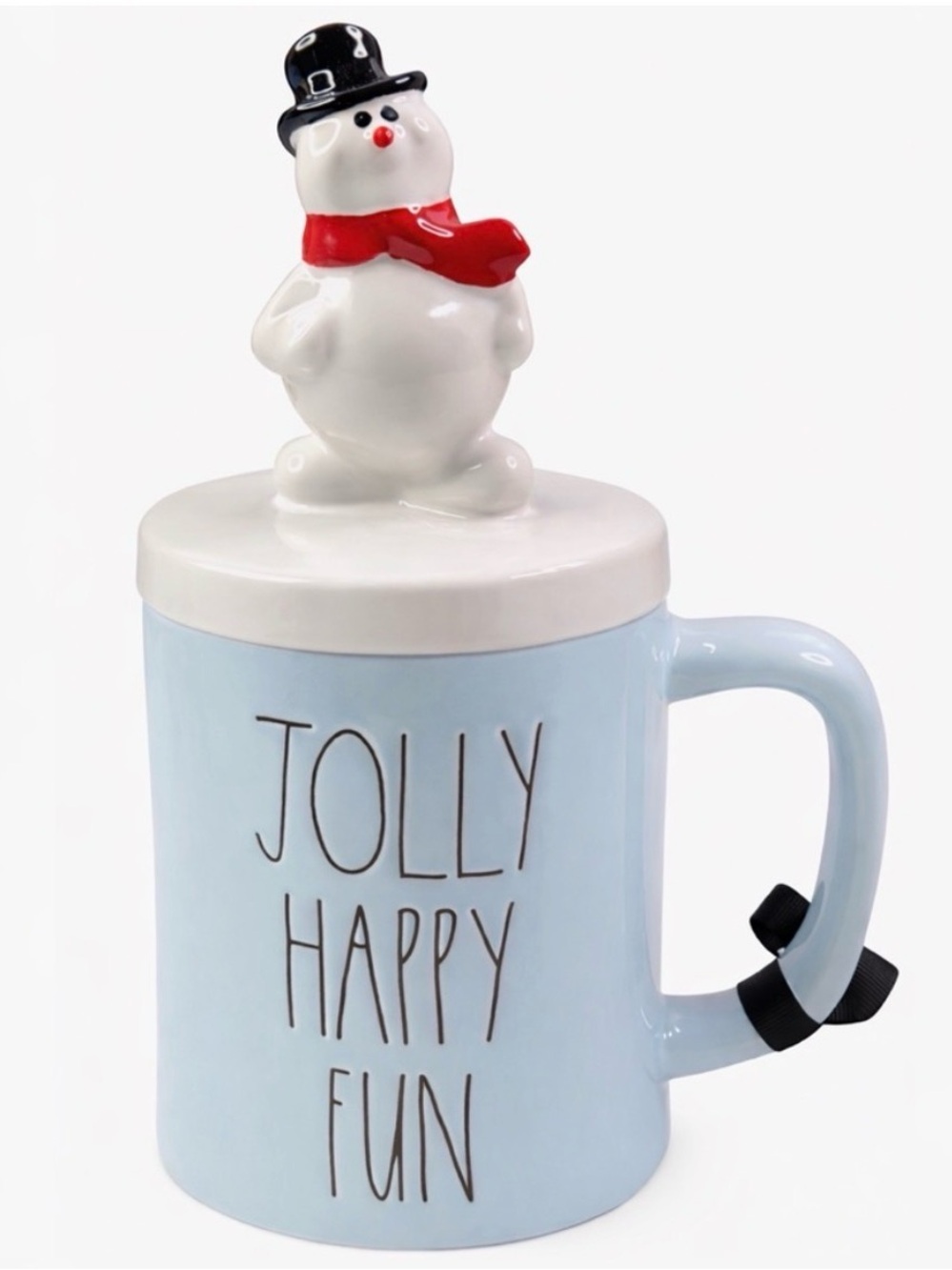 Rae Dunn Jolly Happy Fun Mug & Frosty The Snowman‎ Hat Topper Cup